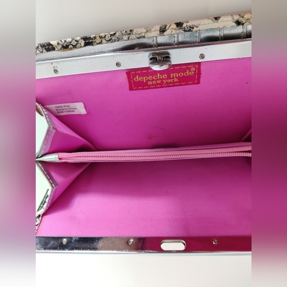 Depeche Mode Women's Snakeskin metallic wallet with link satin lining Elegant - Picture 2 of 5